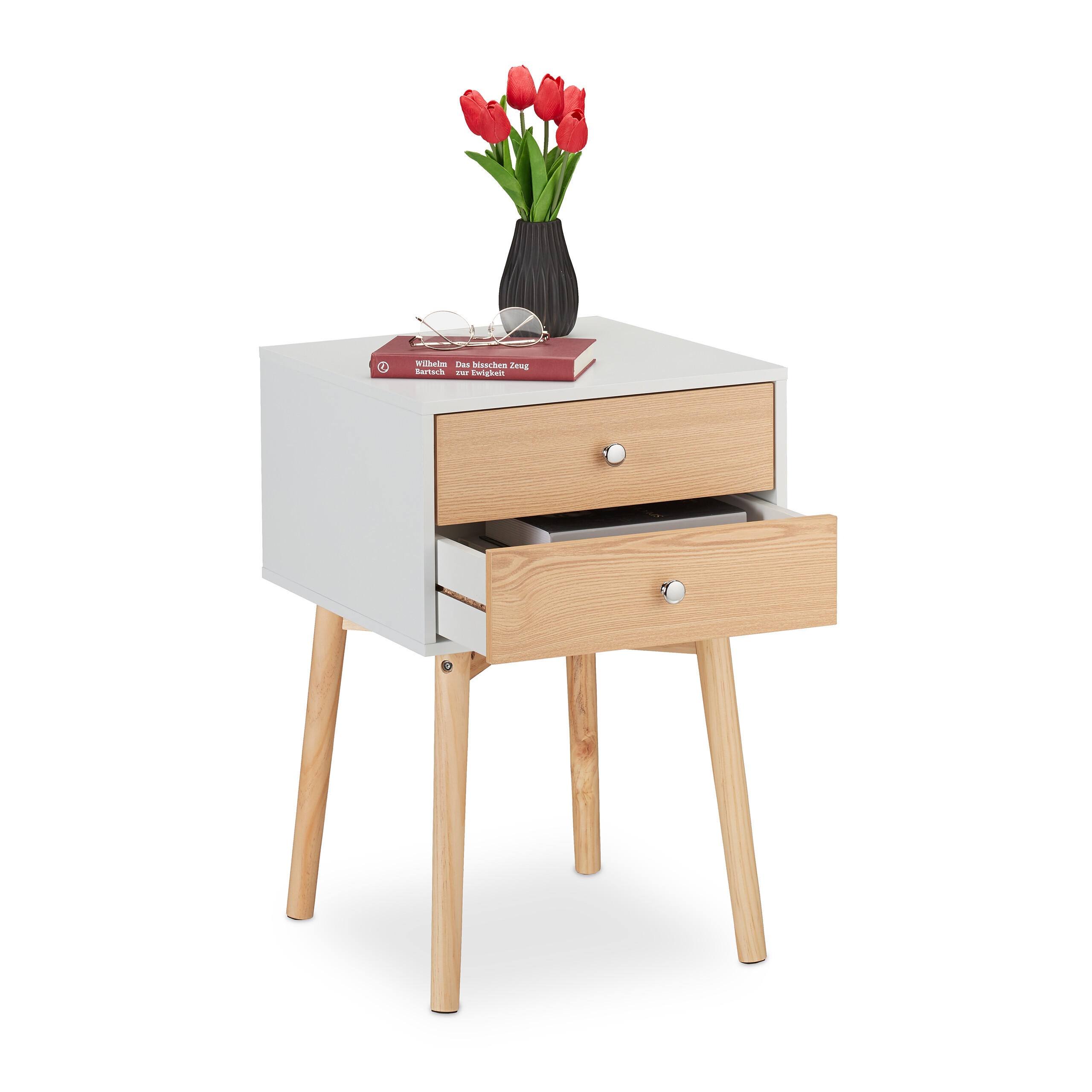NACHTTISCH - Multicolor, Holz/Holzwerkstoff (40/60/40cm) - Relaxdays