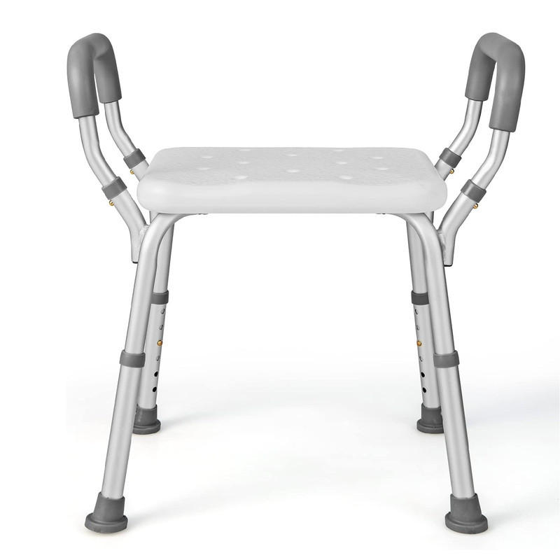 Costway Duschhocker Grau 59x54x40 cm