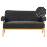 2-SITZER-SOFA Bouclé Schwarz/Hellbraun Tamre - Schwarz, Textil (148/79/78cm) - Beliani