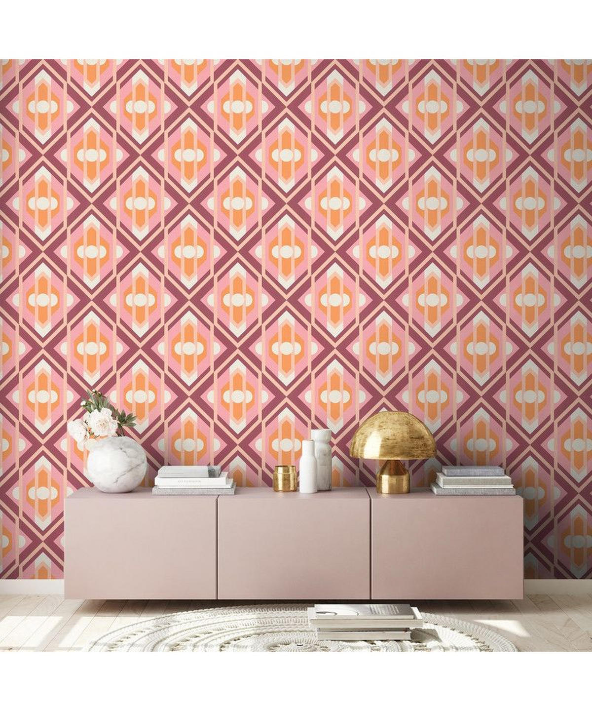 VLIESTAPETE Orange 53/850 cm - Pink, Textil (53/1cm) - KUNSTLOFT