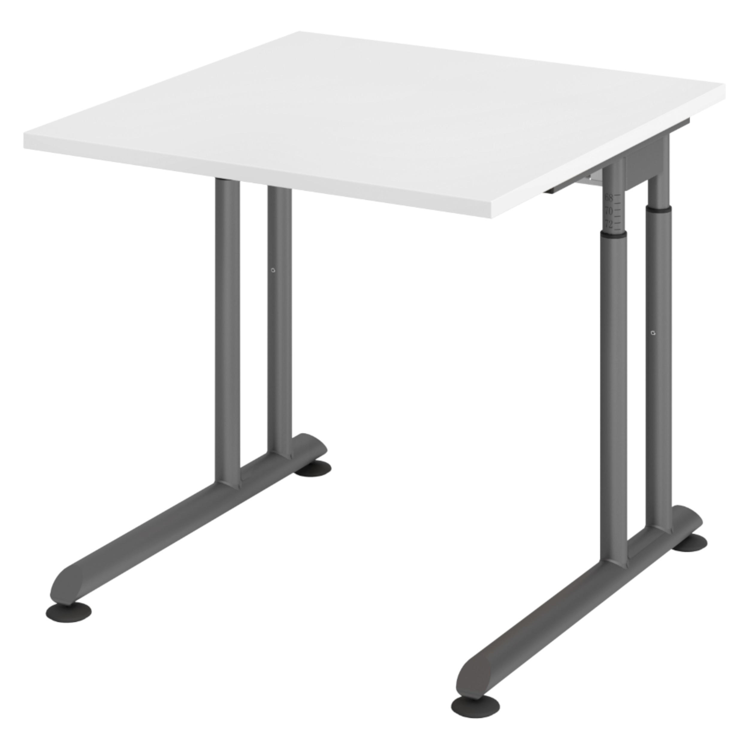 bümö Schreibtisch Weiß, Graphit 80x74x80 cm
