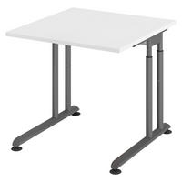 SCHREIBTISCH Serie-Z 80/80/74 cm in Weiß/Graphitfarben - Graphitfarben/Weiß, Holzwerkstoff (80/80/74cm) - bümö