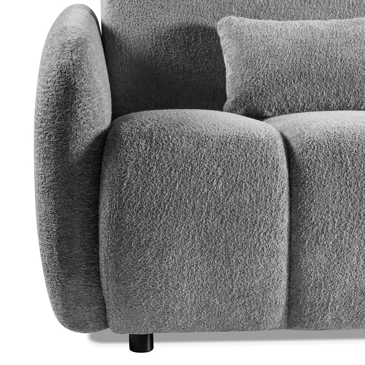 SCHLAFSOFA Carla 3-Sitzer mit Schlaffunktion, Grau - Grau, Textil (225/93/100cm) - Beautysofa