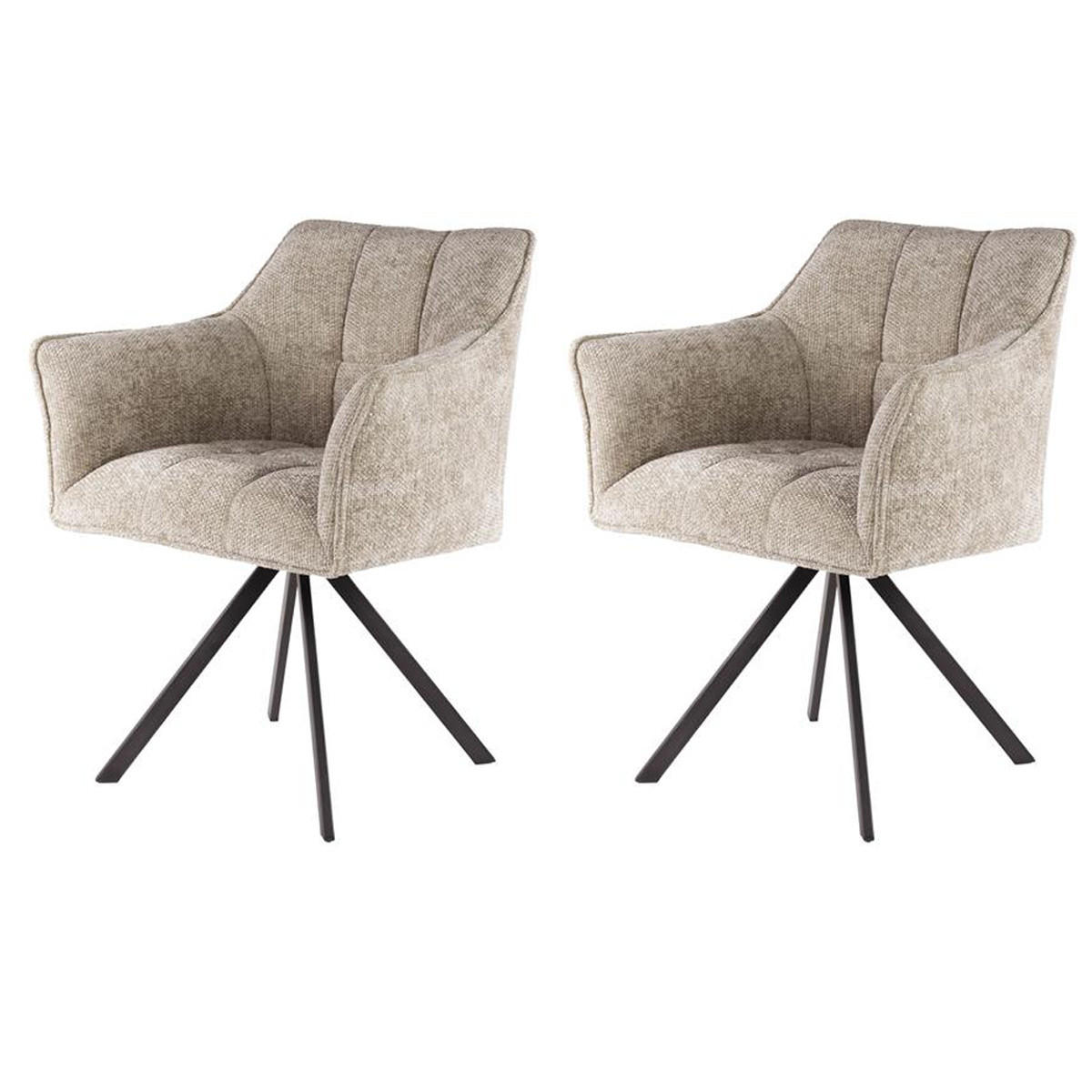 ESSZIMMERSTUHL Raster Beige 61/62/82 cm - Creme, Textil (62/82/61cm) - Hoyz Collection