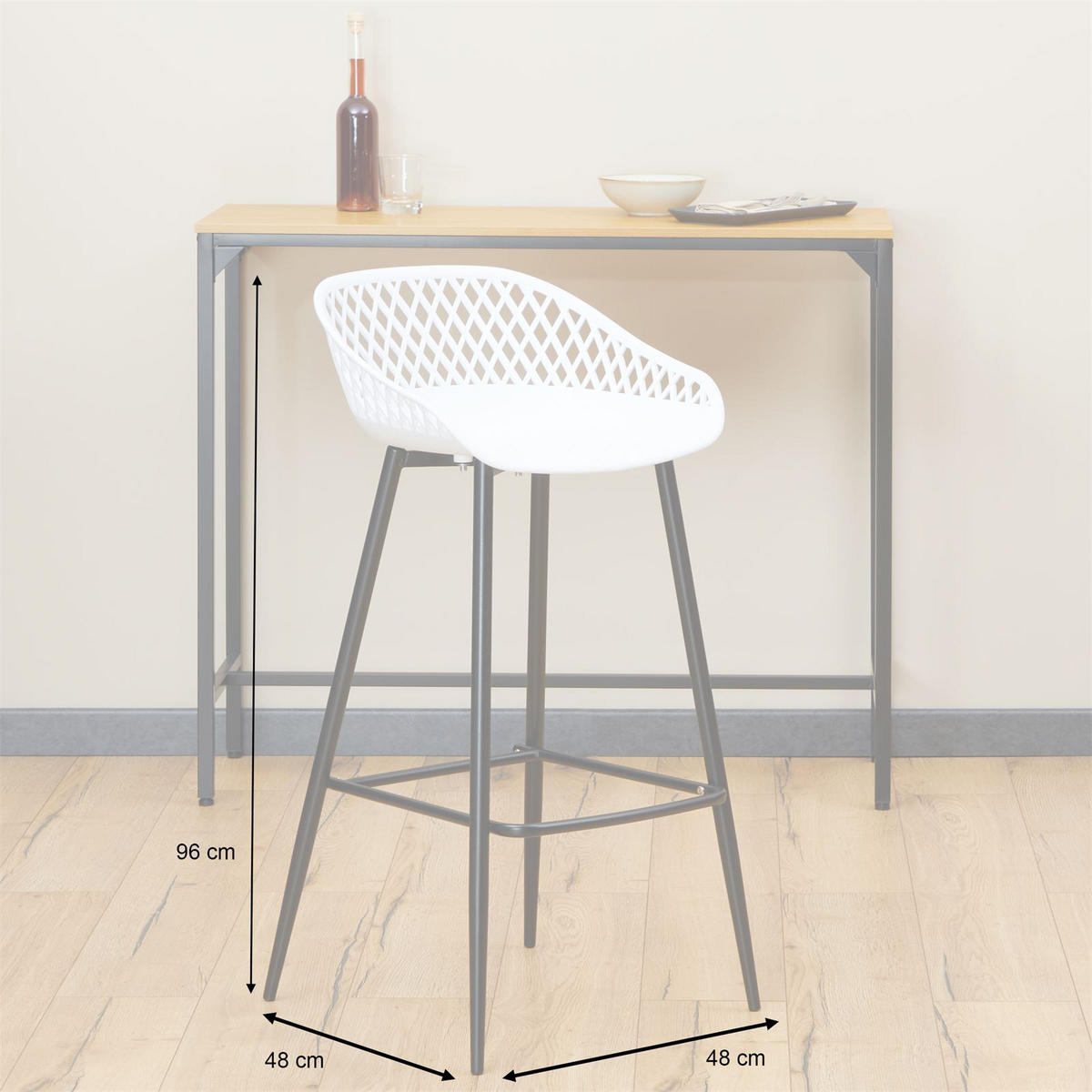 BARHOCKER IREK 2er-Set weiß/schwarz - Schwarz/Weiß, Textil (47/99/49cm) - IDIMEX