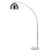 BOGENLEUCHTE Silber mit Marmor Fuss, Chrom, 170cm - Silberfarben, Metall (170/30/170cm) - Teamson Home