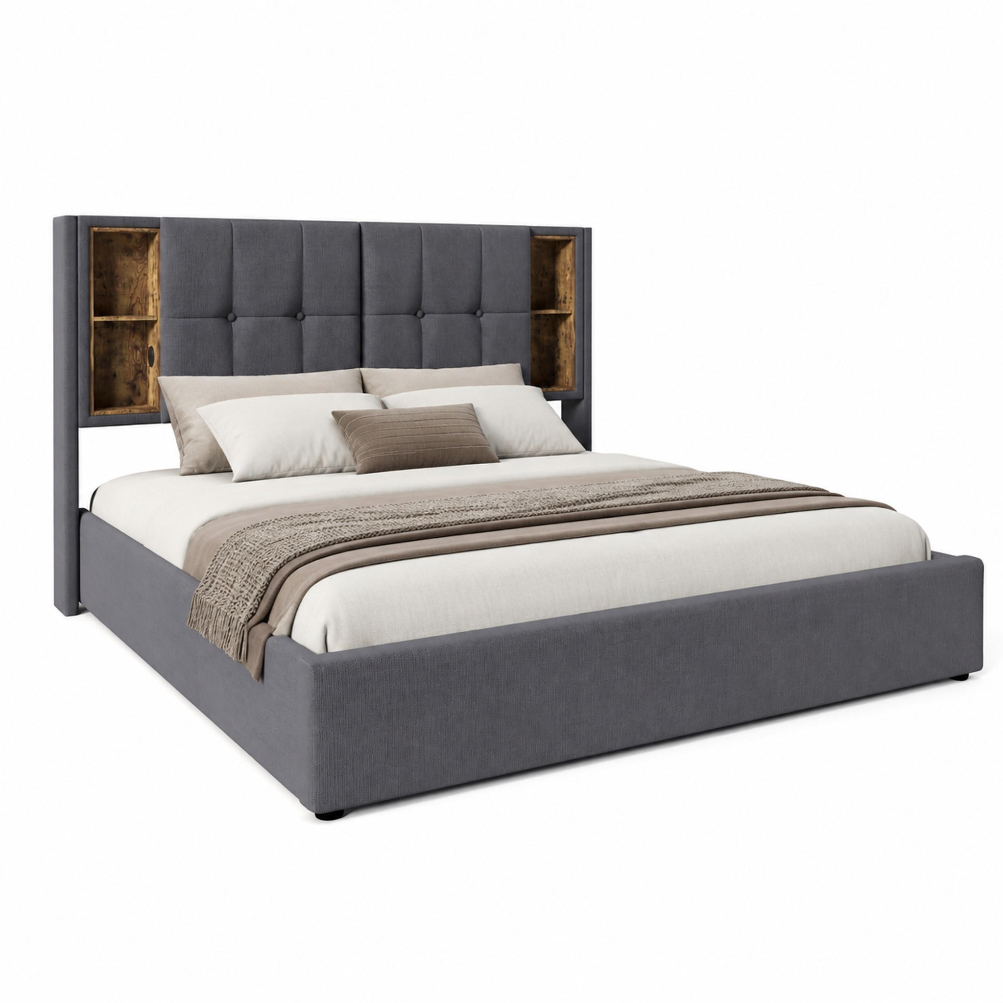 Meubliv Bett Grau 140x200 cm