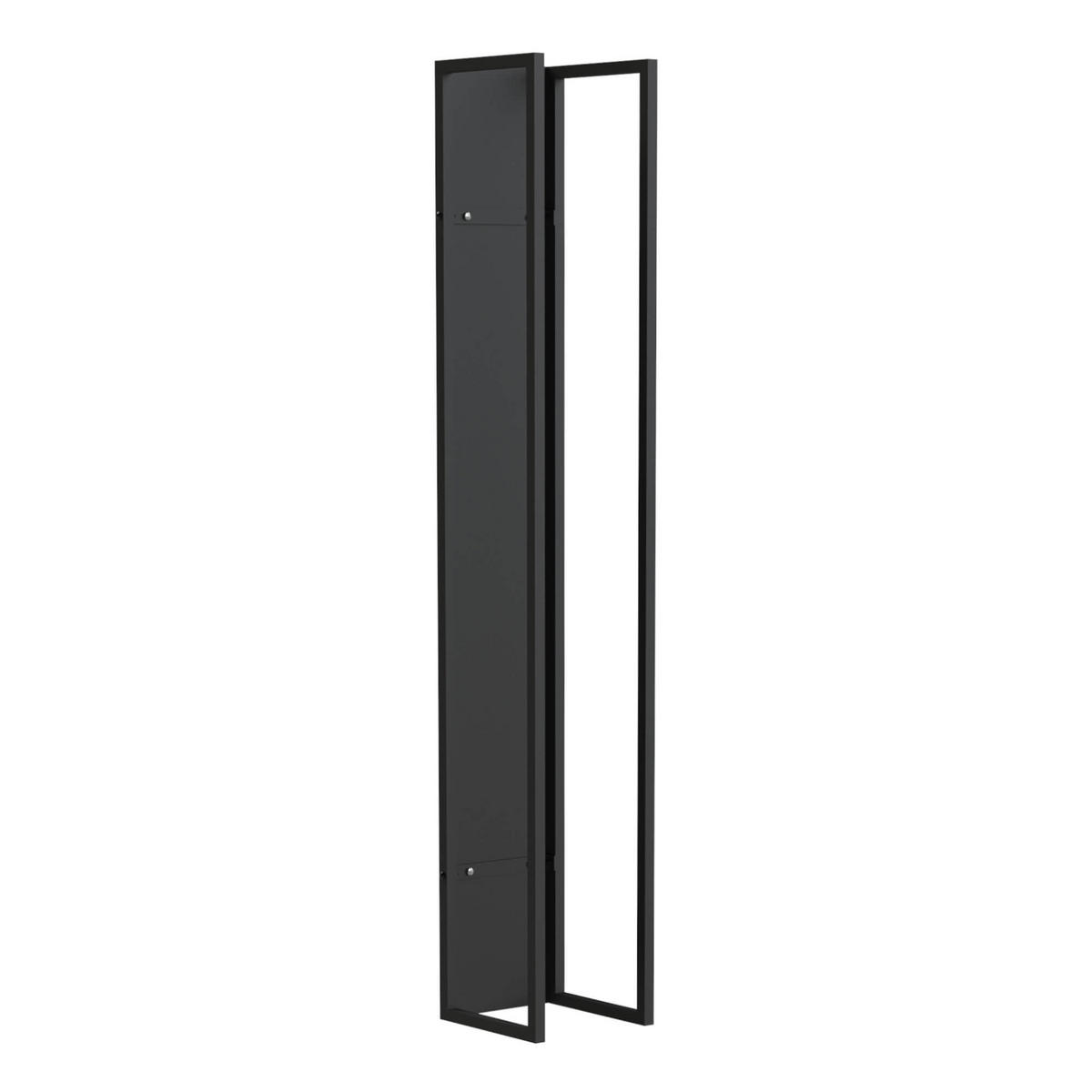 KAMINHOLZREGAL Wand Metall Schwarz 25/25/160 cm - Schwarz, Metall (25/160/25cm) - DanDiBo