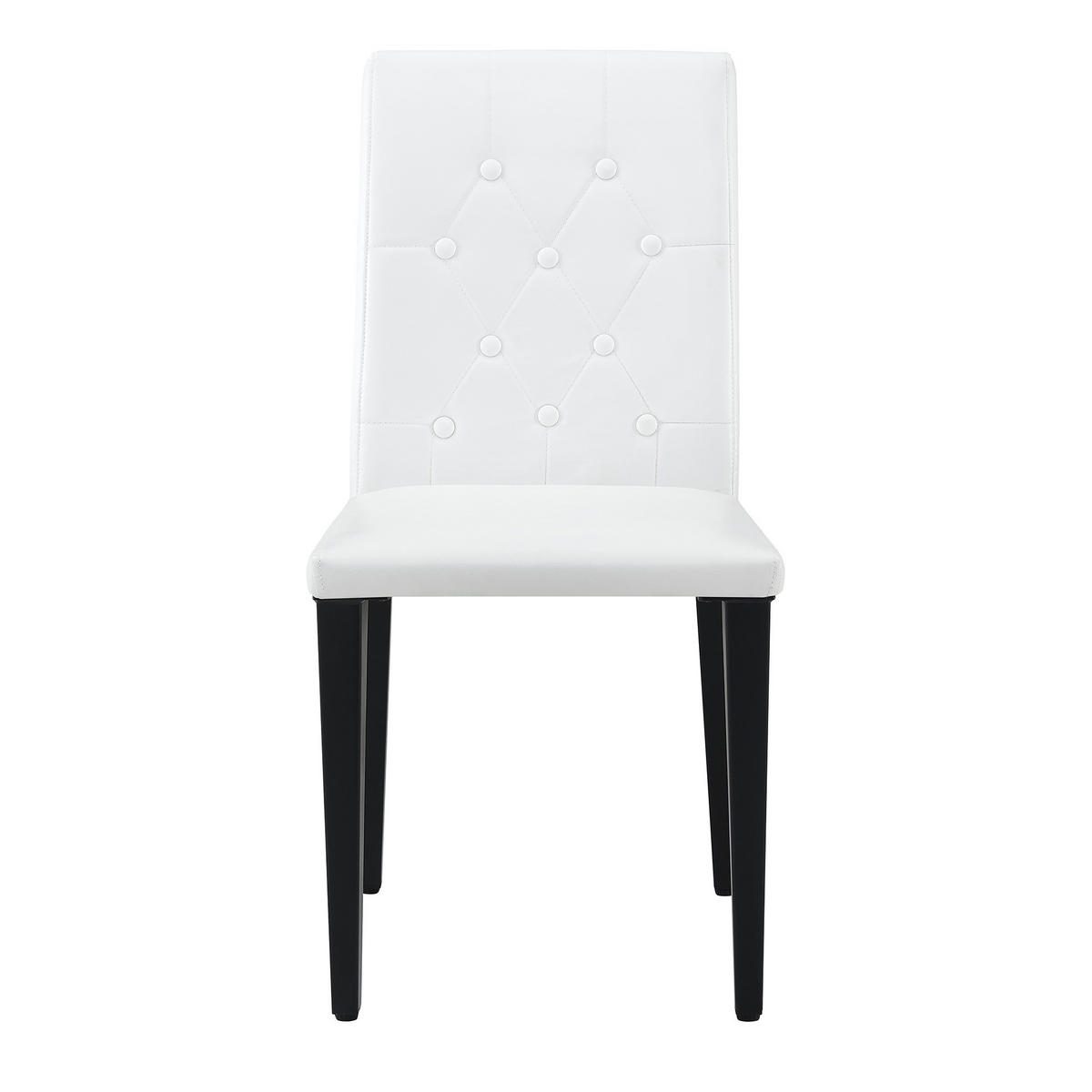 STUHL-SET DE-36651 4 Stück mit PU-Bezug und Metallbeinen Weiß - Weiß, Metall (46/89/42cm) - ComfortXL