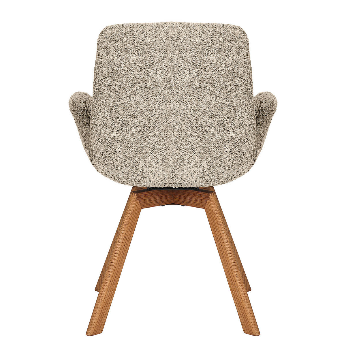 POLSTERSTUHL - Bouclé / Buche massiv - Eichefarben/Cappuccino, Holz (61/84/61cm) - home24