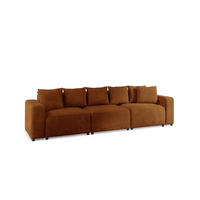 SOFA Megan 3-sitzer In Poso - Rotbraun, Holzwerkstoff/Textil (327/75/98cm) - Fun Möbel