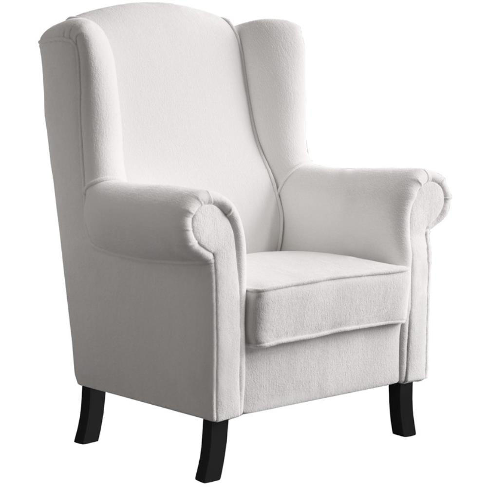 Beautysofa KŘESLO UŠÁK Leonardo béžové, bouclé látka