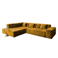 ECKSOFA MIT MOTORISCHEM SITZVORZUG NEVADA Gelb Velvet - Gelb/Schwarz, Textil (319/215cm) - KAWOLA