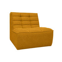SESSEL, Loungesessel, Plüschstoff Pop, Senffarbe, LAZY - Gelb, Holz (80/76/93cm) - Kaiser Möbel
