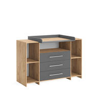 WICKELKOMMODE Oskar Anthrazit/Sonoma 143 x 100 cm XL mit Schubladen - Anthrazit/Sonoma Eiche, Holzwerkstoff (143/100/70cm) - Vicco
