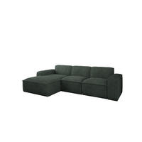 ECKSOFA L-Form Siena Stoff Velo Grün Links - Grün, Holz/Kunststoff (165/266cm) - Kaiser Möbel