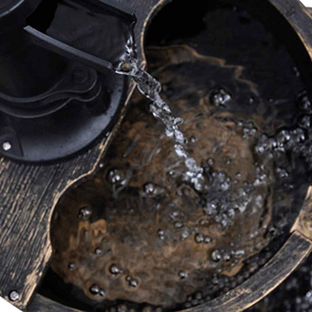 KASKADENBRUNNEN Handwasserpumpe-Design - Bronzefarben, Kunststoff (41/47/69cm) - vidaXL