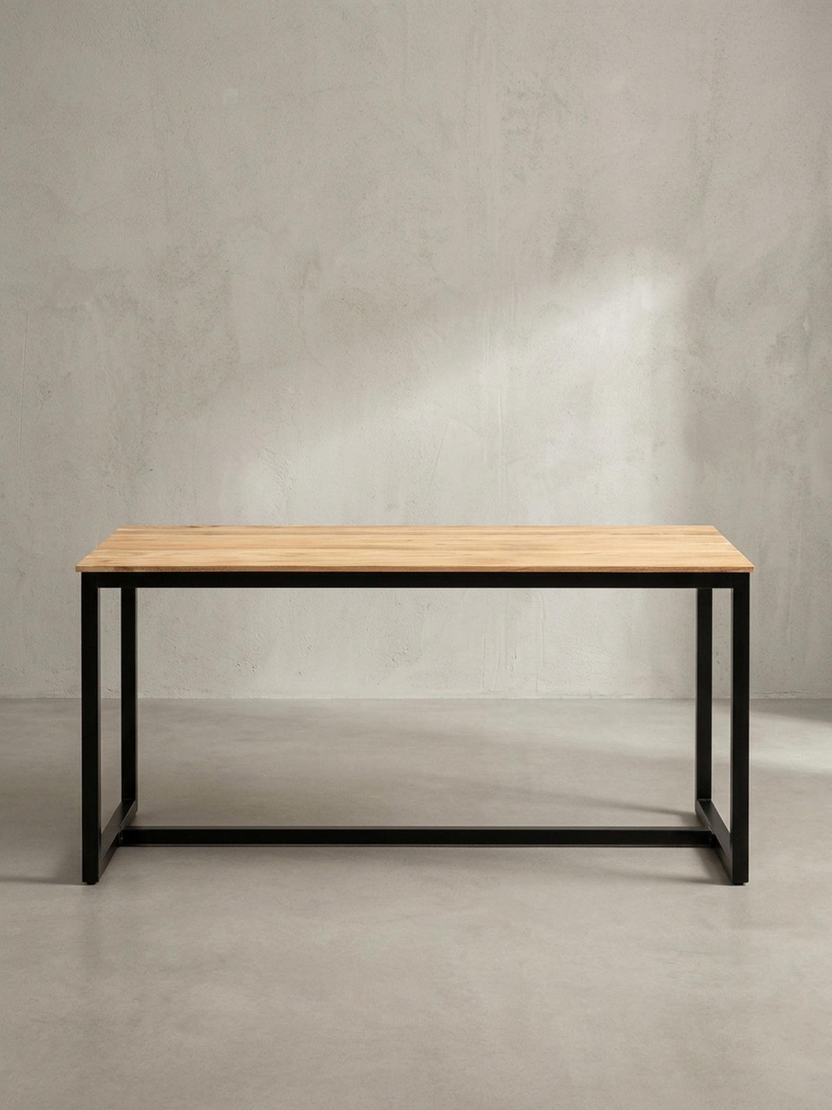 ESSTISCH Massivholz Metall Rechteckig Loft-Stil, Akazie 160x80x76 cm - Schwarz/Akaziefarben, Holz/Metall (80/160/76cm) - KADIMA DESIGN