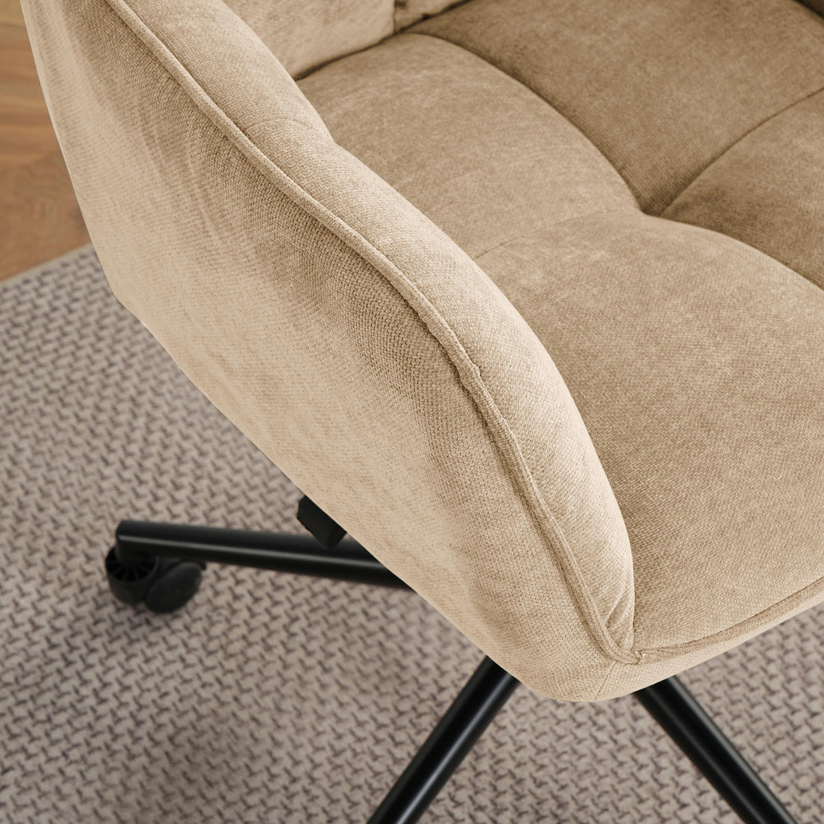 BÜROSTUHL - Beige, Textil/Metall (59/81/62cm) - home24