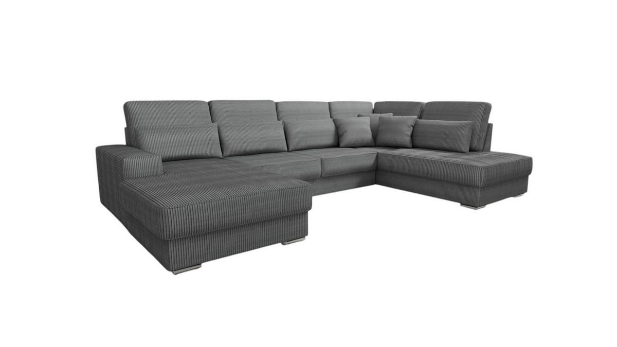 WOHNLANDSCHAFT Nevio In Scala - Grau, Holzwerkstoff/Textil (401/88/226cm) - Fun Möbel