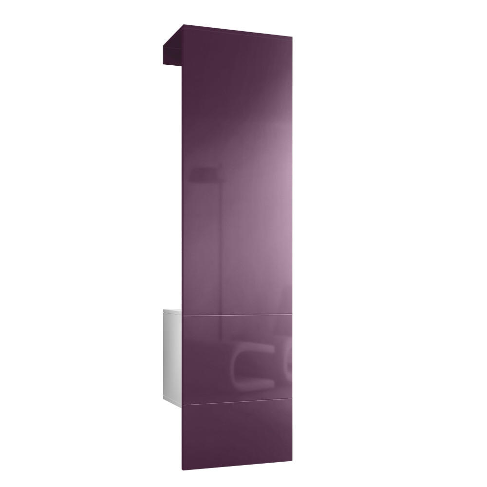 GARDEROBE Carlton Paneel in Brombeer Hochglanz - Brombeere, Holzwerkstoff (52/193/35cm) - Vladon