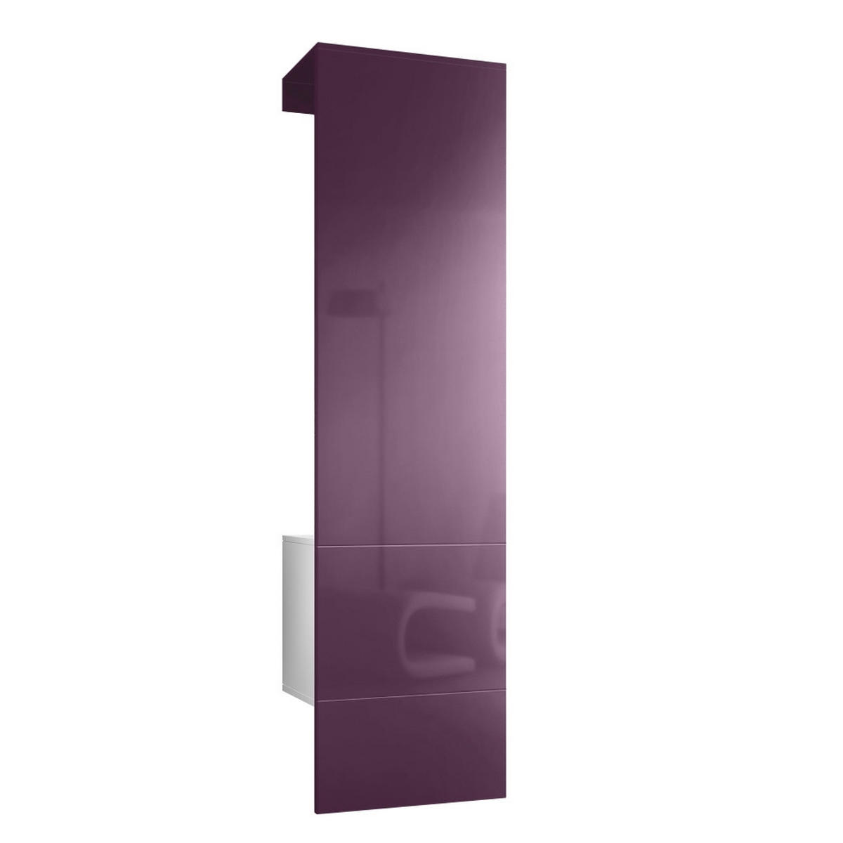 GARDEROBE Carlton Paneel in Brombeer Hochglanz - Brombeere, Holzwerkstoff (52/193/35cm) - Vladon