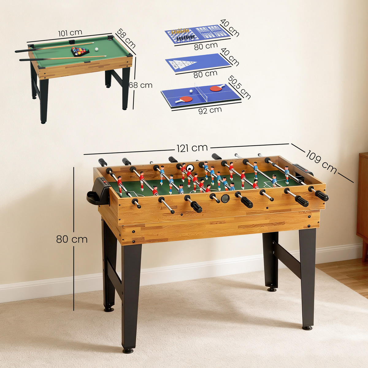 SPIELETISCH DE-10925 Walnuss - Walnussfarben, Holzwerkstoff (109/80/121cm) - ComfortXL