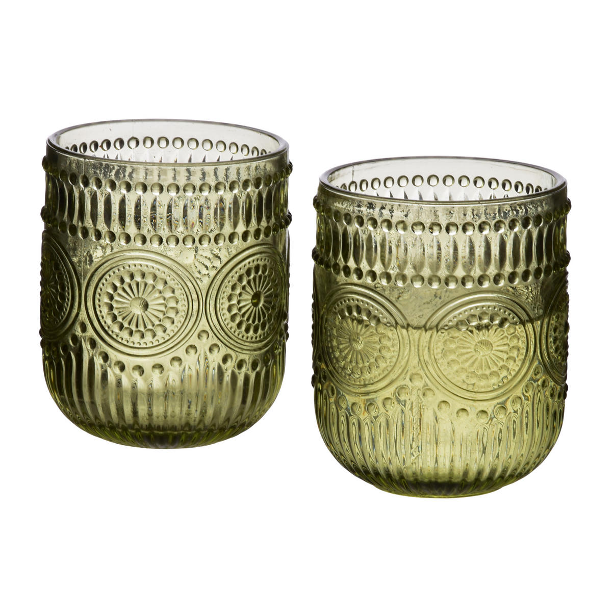 GLÄSER Elise 4er Set grün 7.5/7.5/9 cm Glas - Grün, Glas - Mondex