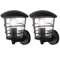 LED WANDLAMPE Aluminium Weiß 2er Set - Weiß, Kunststoff (19.5/16.5/22.5cm) - Globo Lighting