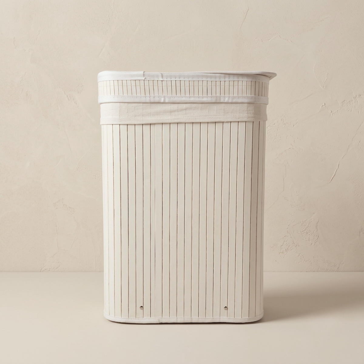 WÄSCHEKORB aus Bambus 63/43/60 cm - Weiß, Naturmaterialien (43/60/63cm) - NUXIO