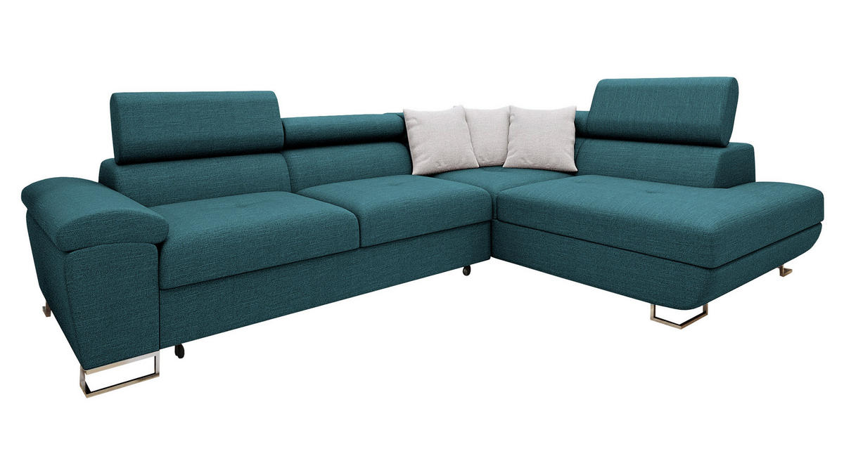 ECKSOFA Cotere Premium, Seite: Rechts - Türkis, Holz/Textil (270/202cm) - MIRJAN24