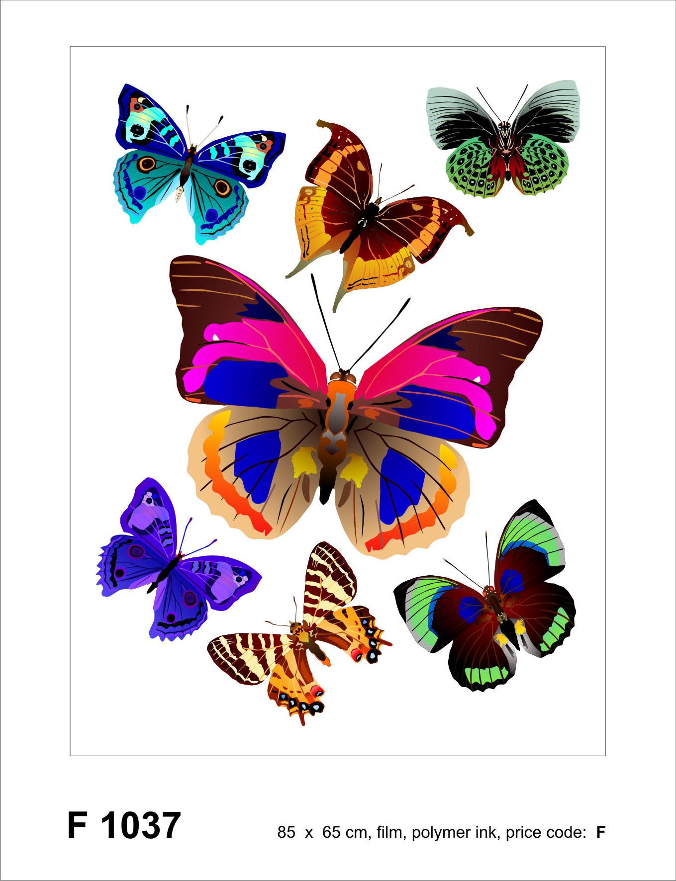 WANDTATTOO Schmetterlinge 85 x 65 cm - Multicolor, Papier (85/65/65cm) - Sanders & Sanders