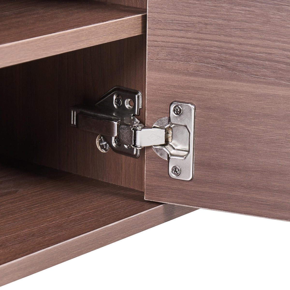 TV-MÖBEL Dunkelbraun Nikea - Schwarz/Braun, Holzwerkstoff (180/45/40cm) - Beliani