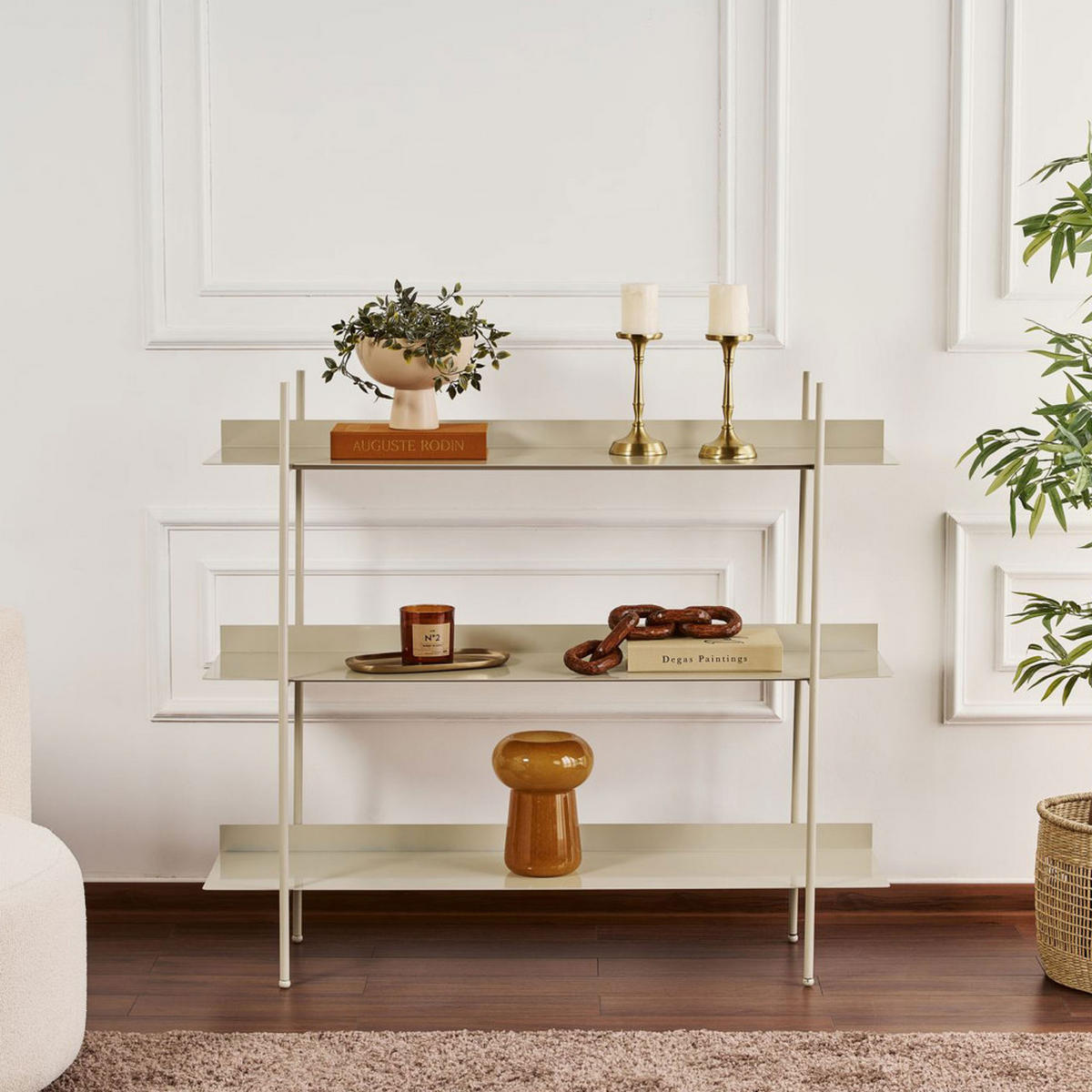 METALLREGAL L120cm - Luno - Mol - Graubraun, Metall (120/106/34cm) - Drawer