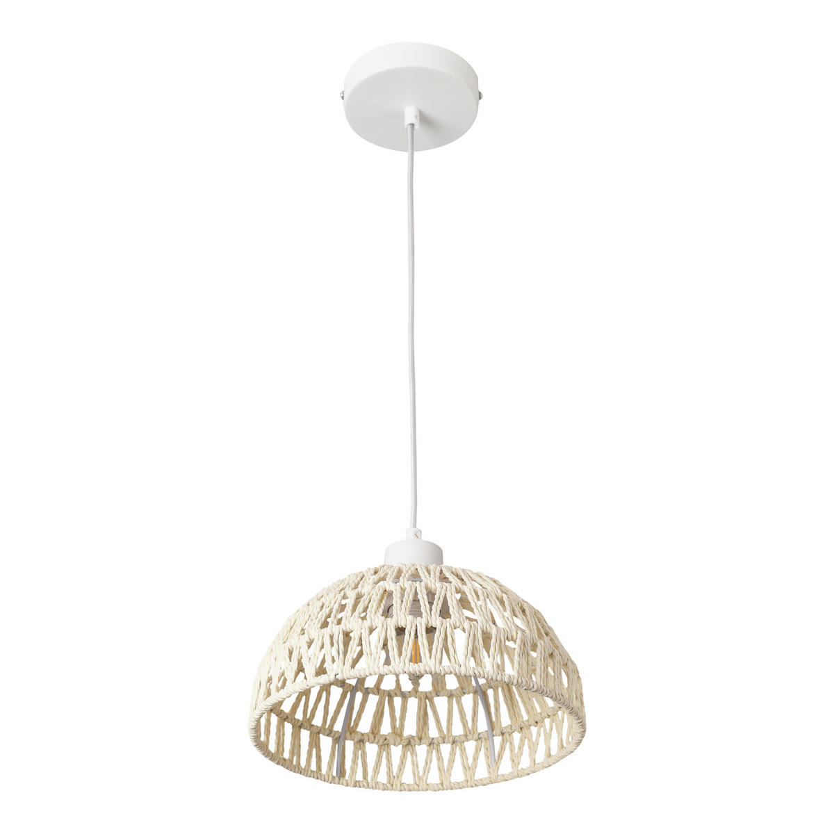 HÄNGELAMPE Alton - Weiß, Naturmaterialien/Metall (25/25/156cm) - lux.pro