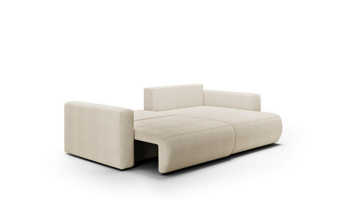 ECKSOFA Chaira Mit Schlaffunktion - Beige, Holzwerkstoff/Textil (240/149cm) - Fun Möbel
