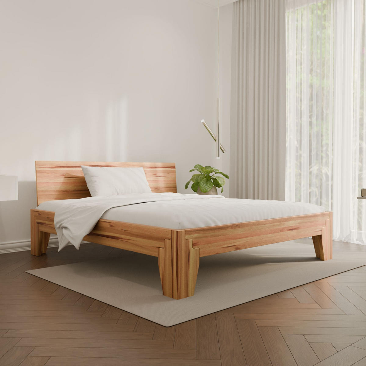 MASSIVHOLZBETT LUZERN 180/200 cm aus Kernbuche - Braun/Kernbuche, Holz (180/200cm) - MeinMassivholz