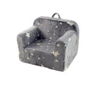 KINDERSOFA Stoff mit Armlehnen, leuchtendem Sternmuster abnehmbarer Bezug 49/64/49 cm Grau - Grau, Textil (64/49/49cm) - Redom