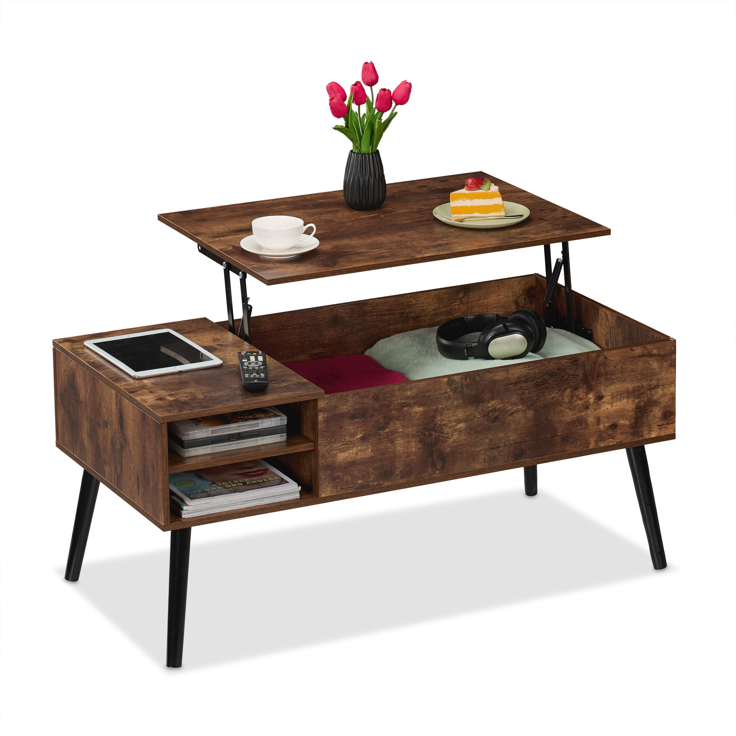 COUCHTISCH - Dunkelbraun, Holz/Holzwerkstoff (50/100/46cm) - Relaxdays
