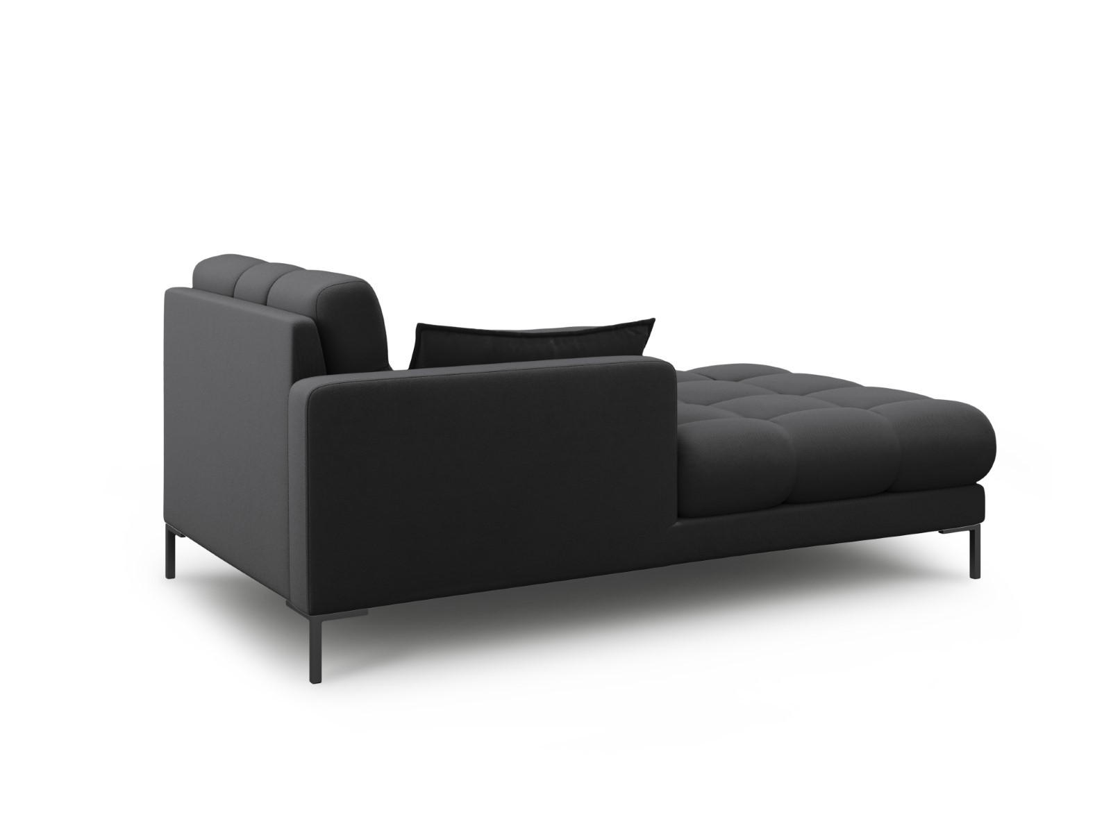 CHAISELONGUE links Mamaia aus strukturiertem Stoff dunkelgrau - Dunkelgrau, Textil (102/75/185cm) - Micadoni