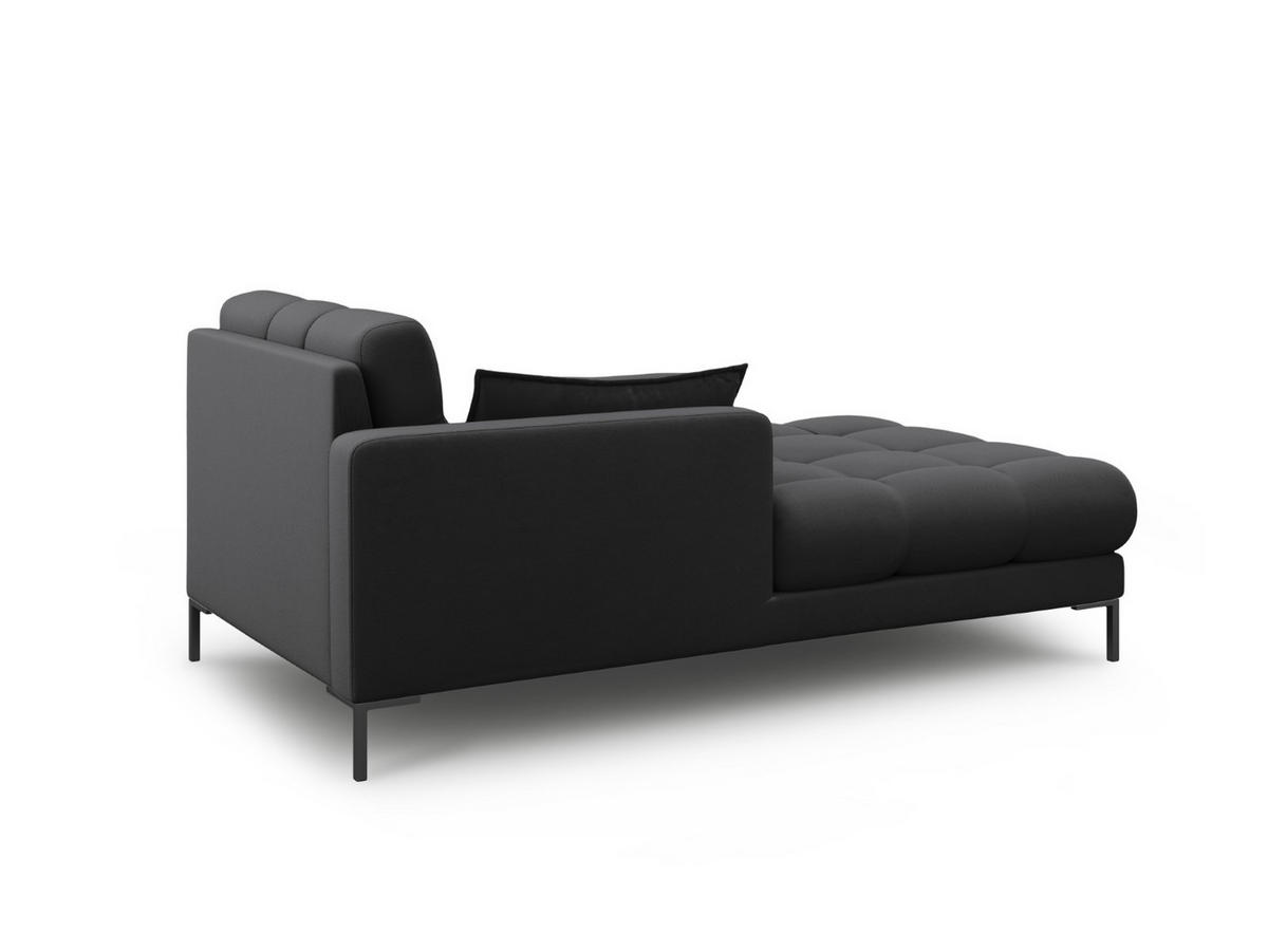 CHAISELONGUE links Mamaia aus strukturiertem Stoff dunkelgrau - Dunkelgrau, Textil (102/75/185cm) - Micadoni