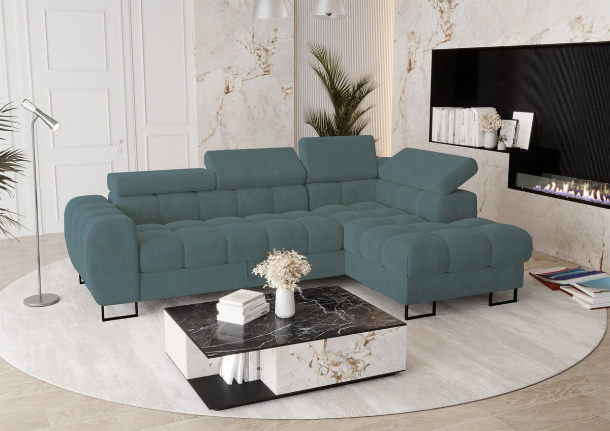 ECKSOFA Bastien Mit Schlaffunktion - Grün, Holzwerkstoff/Textil (260/170cm) - Fun Möbel