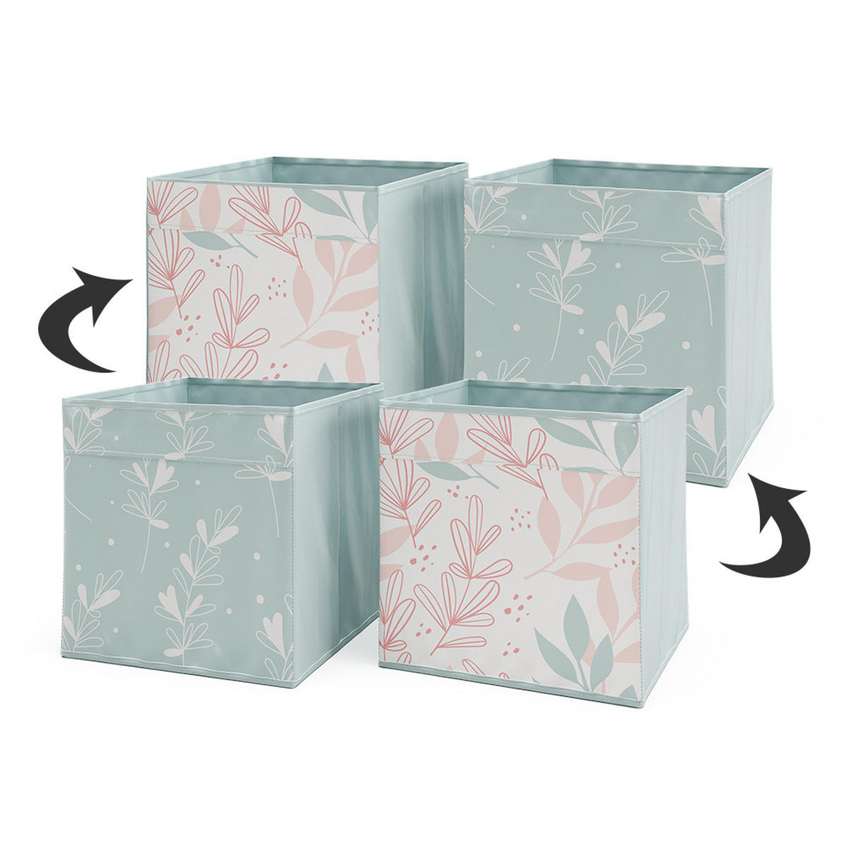 FALTBOX Türkis 30 x 30 cm 2er Set - Türkis, Wellpappe (30/30/30cm) - Vicco
