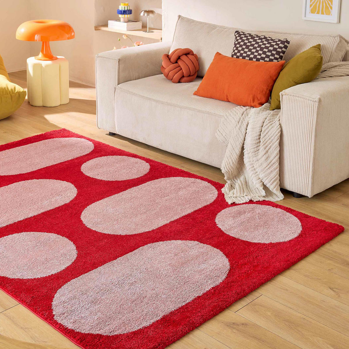 TEPPICH vintage geometrischer rot Groovy 80x140 cm - Rot, Textil (80/140cm) - Nazar Rugs