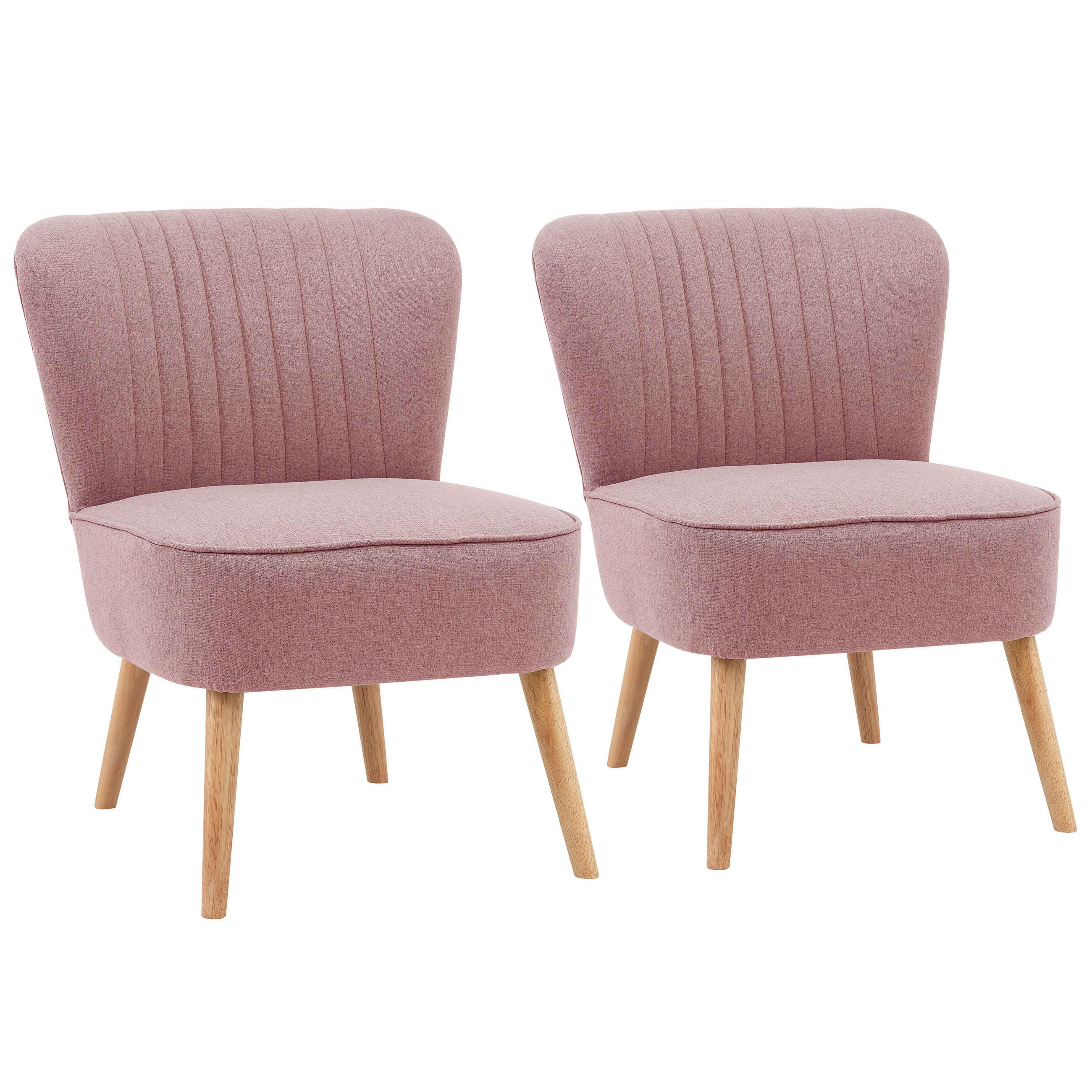 STÜHLE 2-tlg., Rosa - Pink, Textil (62/77/70cm) - Oviala