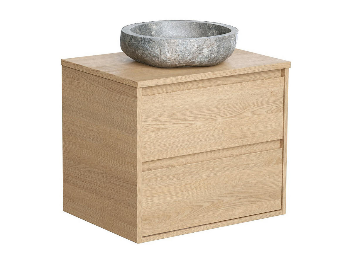 EINZELWASCHTISCH - 60 cm x 45 cm - holz - naturfarben hell Milipam - Naturfarben, Holz/Holzwerkstoff (60/50/45cm) - Vente-Unique
