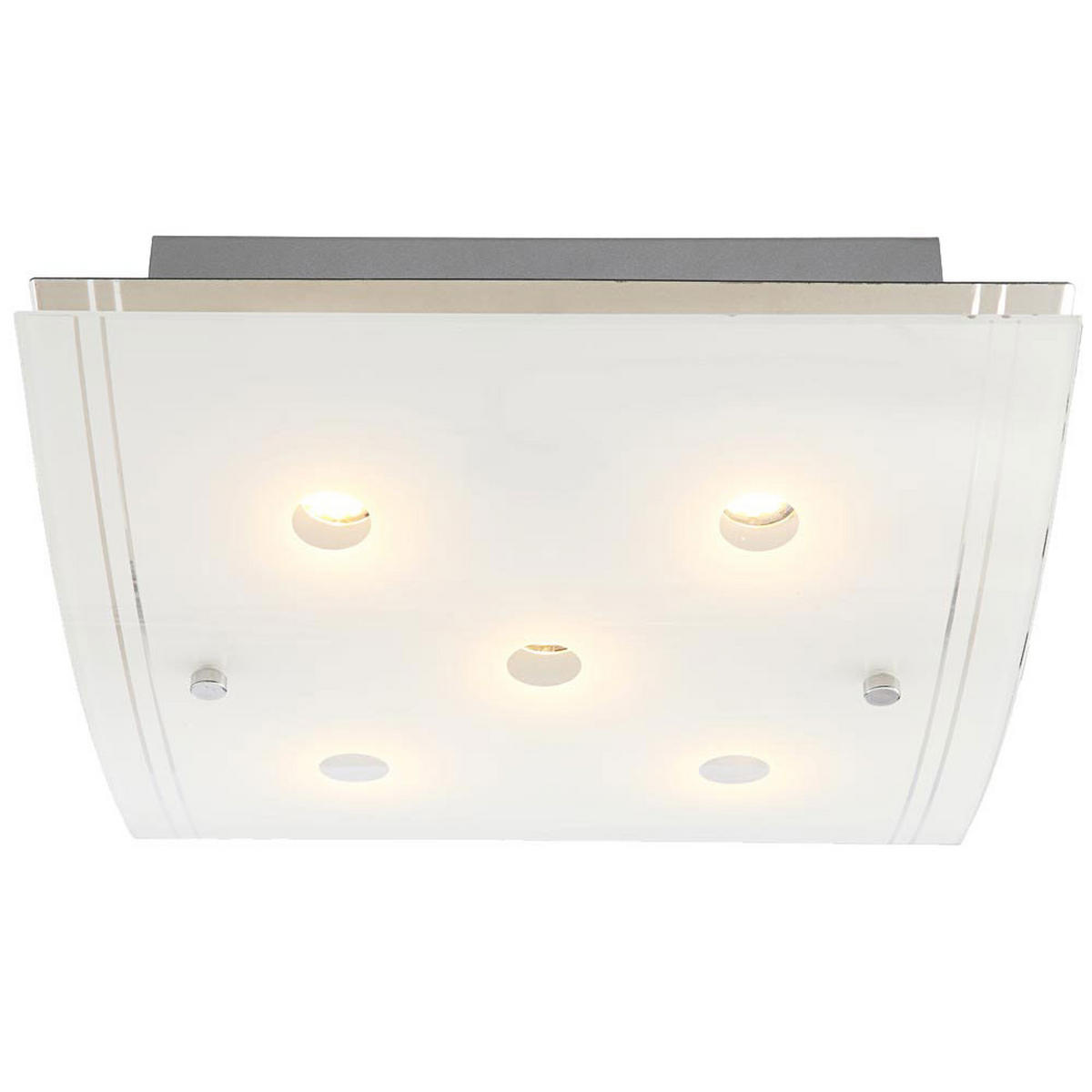 LED DECKENLEUCHTE KADIRA Weiß Metall Glas - Weiß, Glas (28/28/8cm) - Globo Lighting