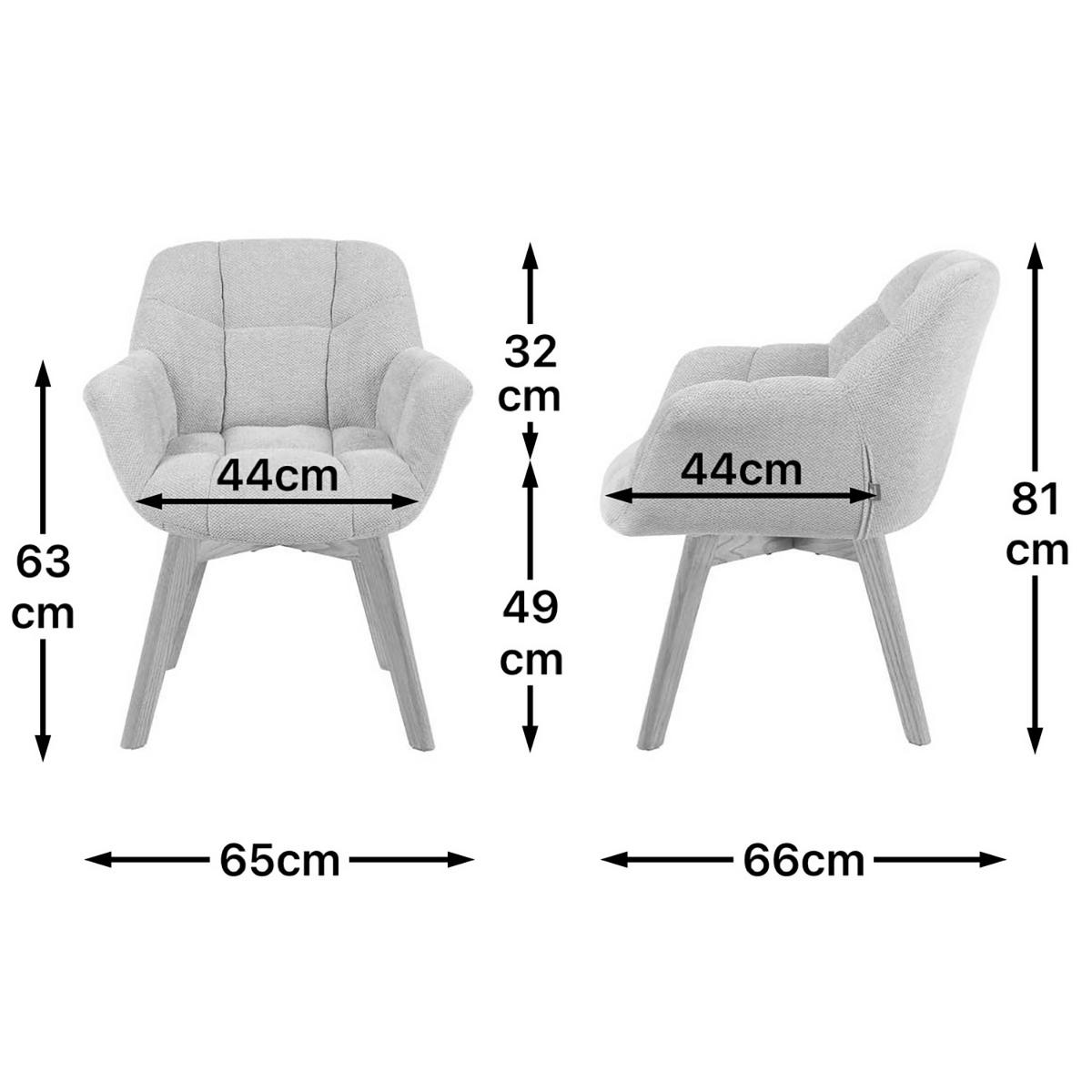ESSZIMMERSTUHL Mika-Ava 2er-Set - Honigeiche/Beige, Eichenholz/Holz (65/81/66cm) - DUBI Möbel