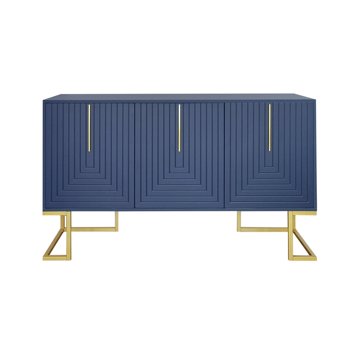 SIDEBOARD mit 3 Türen in Navy-Blau – modernes Design mit Metallgriffen - Blau, Holzwerkstoff (138/80.5/40cm) - BEAOK