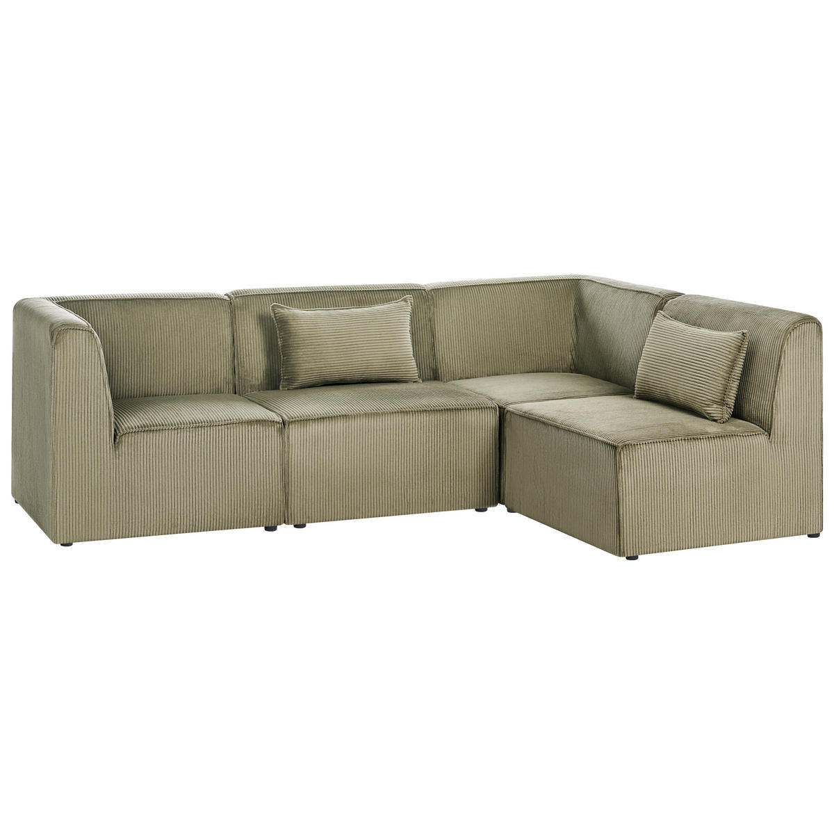 COLȚAR modul cu 4 locuri pe partea stângă verde reps reiat Lemvig - verde, material textil (250/166cm) - Beliani